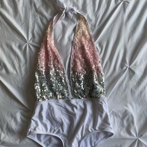 White bride one piece swimsuit BRIDE SWIMSUIT